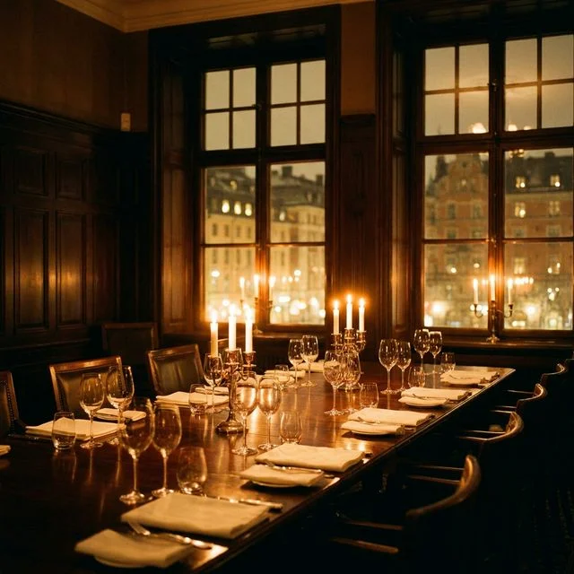 Corporate dinner setting